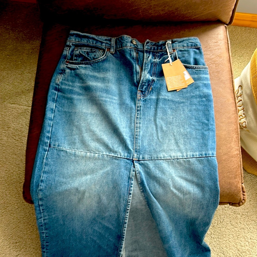 NWT Reformation Tazz Maxi Denim Skirt size 28.